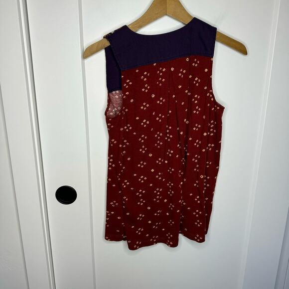 Anthropologie Tiny Mirva Red Spotted Mirrors V-neck Tank Top Size XS - Picture 5 of 5